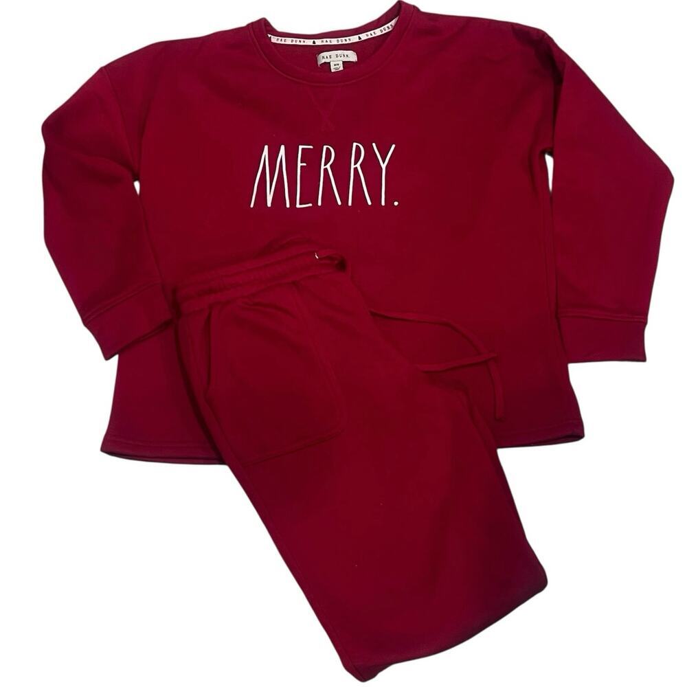 Rae Dunn Red Merry Pajama Lounge Set Medium - Picture 2 of 6